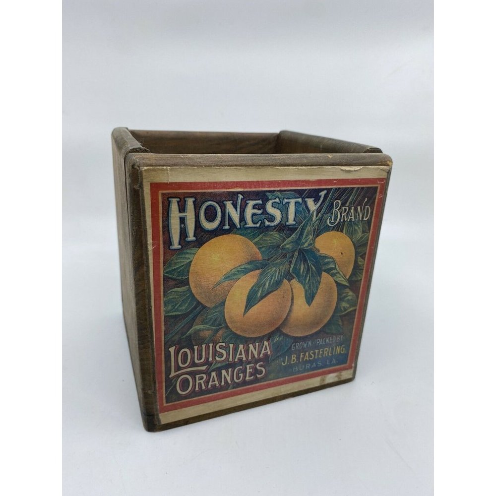 Vintage Wooden Box Honesty Louisiana Oranges JB Fasterling